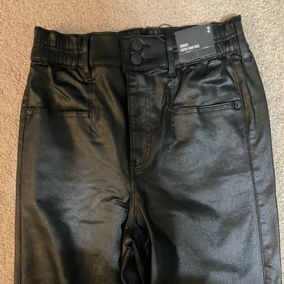 Express Black Jogger Vegan leather Super High Rise Size 2 - Picture 5 of 11